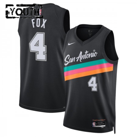 Dres San Antonio Spurs De Aaron Fox Nike 2025-26 City Edition Crno Swingman - Dječji